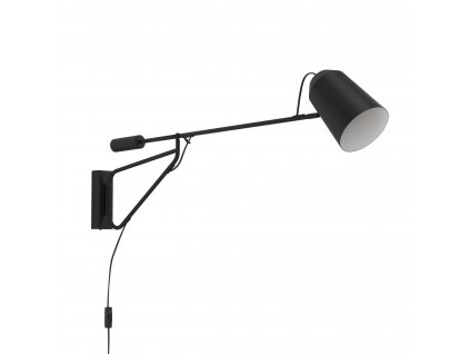 Moderní nástěnná lampa LORETO 1, 1xE27, 28W, černá