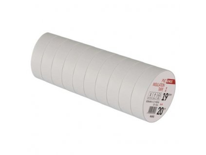 Izolační páska PVC, 20 m, bílá, 10 ks
