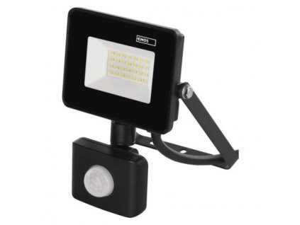 Venkovní LED reflektor SIMPO s čidlem, 20,5W, denní bílá, hranatý, černý, IP65