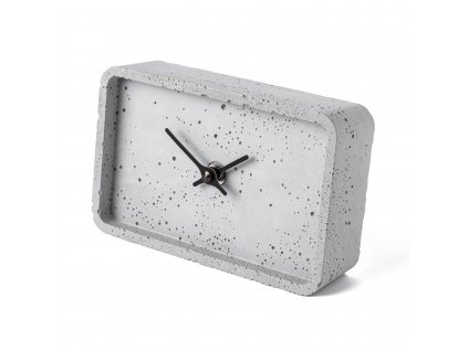 Stolní hodiny z betonu CLOCKIES, 16x10cm, obdélníkové, šedé
