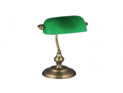 Stolní lampa v bankovním stylu BANK, zelená