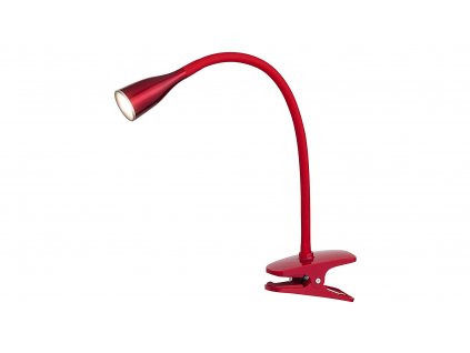Stolní LED lampa s klipem JEFF, 4,5W, teplá bílá, červená