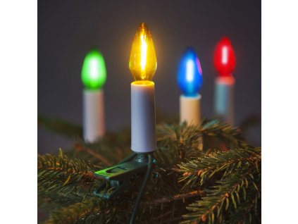 LED vánoční řetěz FELICIA, 16 žárovek, barevné světlo, 10,5m