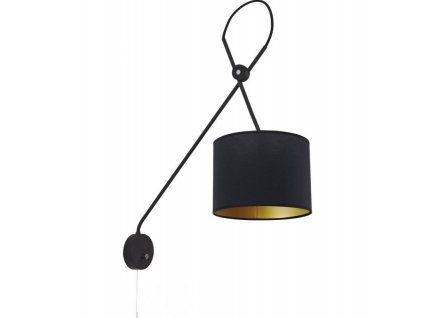 Nástěnná lampa s vypínačem VIPER, černozlatá