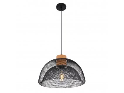 Závěsné designové osvětlení VITIANO, 1xE27, 60W, 35cm, kulaté, černé