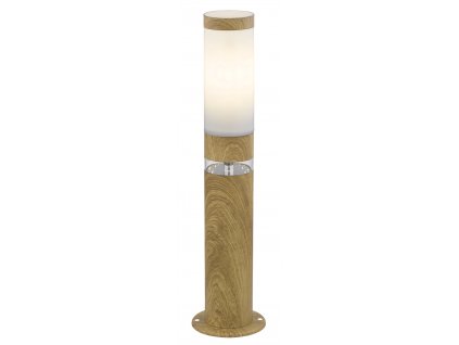 Venkovní stojací LED lampa JAICY, 50cm, kulatá, imitace dřeva