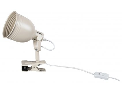 Stolní industriální lampa s klipem FLINT, 1xE14, 25W, béžová