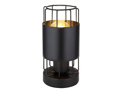 Stolní industriální kovová lampa DIMITRI, 1xE27, 40W, kulatá, černá