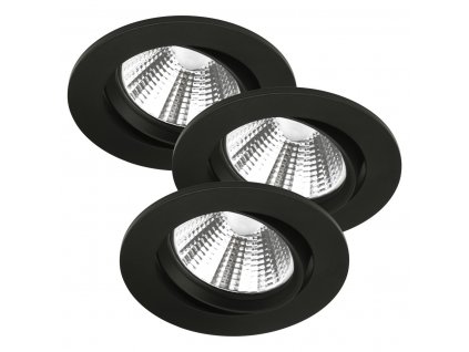 Set 3x zápustné LED stropní světlo FREMONT, 5,5W, teplá bílá, černé