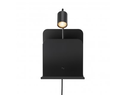 Nástěnné svítidlo s poličkou ROOMI, 1xGU10, 35W, černé
