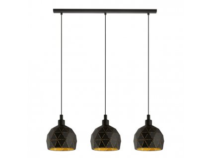 Moderní závěsné osvětlení na lanku ROCCAFORTE, černé