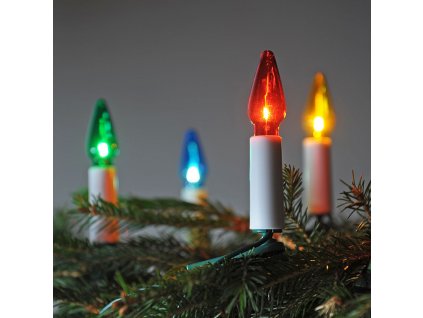 Vánoční řetěz s klipem FELICIA, 16 žárovek, barevné světlo, 10,5m