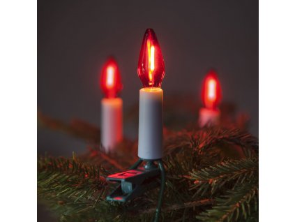 LED vánoční řetěz FELICIA, 16 žárovek, červené světlo, 10,5m