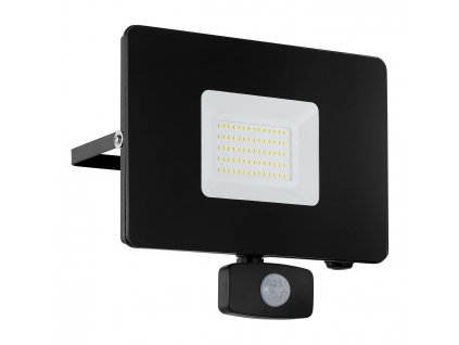 Venkovní LED reflektor v moderním stylu FAEDO 3, černý, 50W, čidlo
