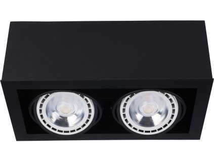 Stropní bodové osvětlení BOX, 2xGU10, 75W, hranaté, černé