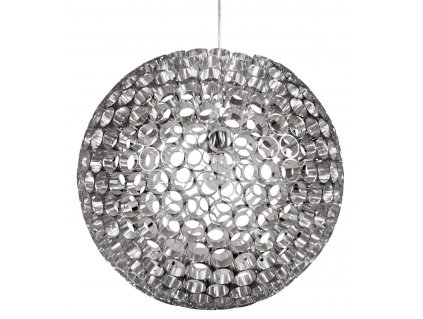Designový závěsný lustr na lanku ACHILLE, stříbrný, koule