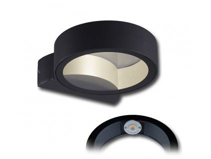 Venkovní LED nástěnné osvětlení MERLIN, 5W, 3000K, IP65, černé