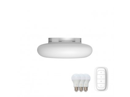 Inteligentní stropní LED svítidlo s RGB funkcí FUENTE, 3xE27, 8,5W, 40cm, kulaté, bílé, včetně ovlad