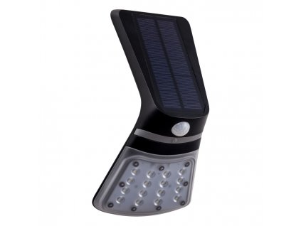LED venkovní solární nástěnné osvětlení s čidlem LAMOZZO 1, 2W, černé