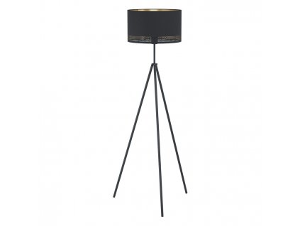 Moderní stojací lampa trojnožka ESTEPERRA, 1xE27, 40W, černozlatá