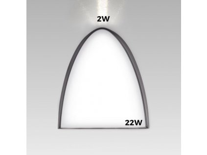 Venkovní nástěnné LED osvětlení STERO, 24W denní bílá, IP65, šedé