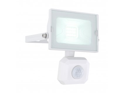 Venkovní LED nástěnný reflektor s čidlem HELGA, 10W, studená bílá, bílý, IP44