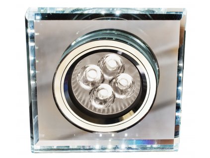 Stropní LED podhledové osvětlení FALL, 1xGU10 50W + LED 3W, studená bílá, 9x9cm, bílé