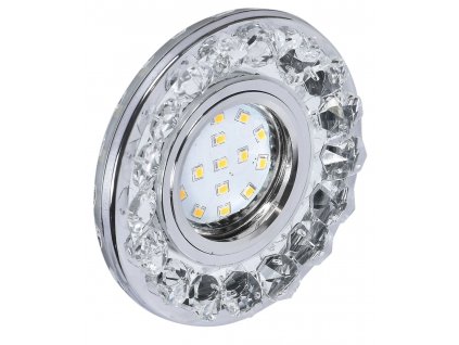 Stropní LED podhledové osvětlení HENA, 1xGU10 35W + LED 3W, 10cm, kulaté, chromované