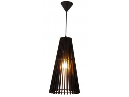 Závěsné skandinávské dřevěné osvětlení SESTO SAN GIOVANNI, 1xE27, 40W, černé