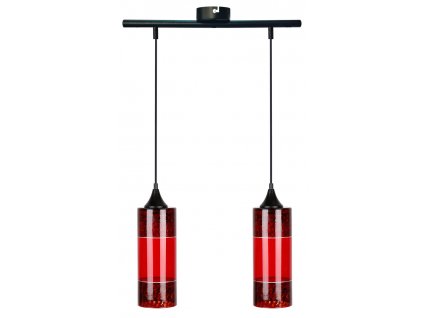 Moderní závěsné osvětlení nad jídelní stůl EMPOLI, 2xE27, 60W, černočervené