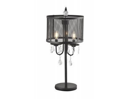 Stolní lampa v klasickém stylu CHANDLER, 3xE14, 40W, černá