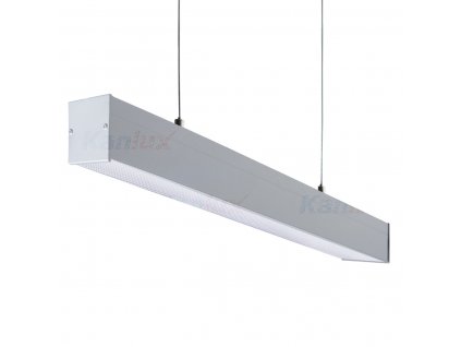 Závěsné osvětlení pro LED trubice T8 AMADEUS, 1xG13, 58W, 154x150x6cm, stříbrné, mikroprizmatický di