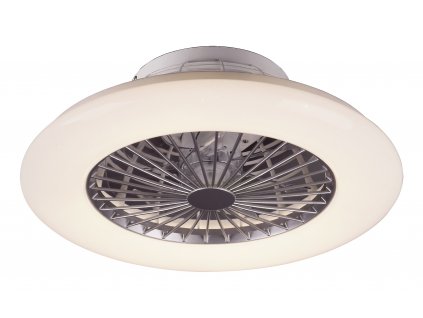 Stropní ventilátor s LED osvětlením DALFON, 30W, teplá-studená bílá, bílý, stříbrný, 50cm, kulatý
