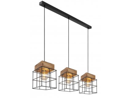 Závěsné designové osvětlení nad jídelní stůl MERRIL, 3xE27, 60W, černé