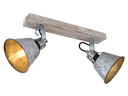 Nástěnné / stropní bodové dřevěné osvětlení GÜNTHER I, 2xE27, 60W, patina