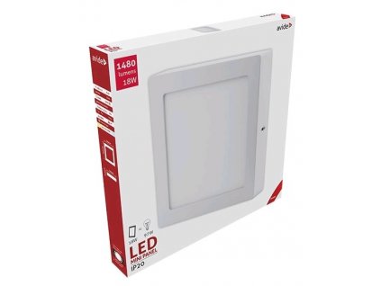 Přisazený stropní LED panel, 18W, teplá bílá, 22x22cm, čtverec, bílý