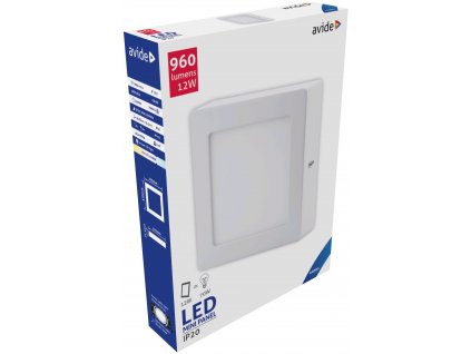 Přisazený stropní LED panel, 12W, studená bílá, 17x17cm, čtverec, bílý