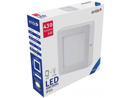 Přisazený stropní LED panel, 6W, studená bílá, 12x12cm, čtverec, bílý
