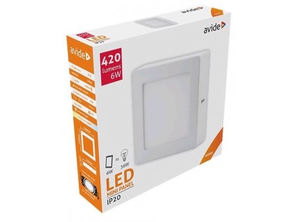 Přisazený stropní LED panel, 6W, denní bílá, 12x12cm, čtverec, bílý