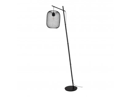 Designová stojací lampa WRINGTON, 1xE27, 60W, černá