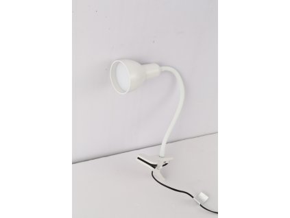 Stolní flexibilní LED lampa s klipem, 5W, teplá bílá, 31cm, bílá