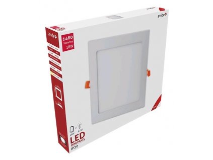 Zápustný LED panel, 18W, teplá bílá, 22x22cm, čtverec, bílý