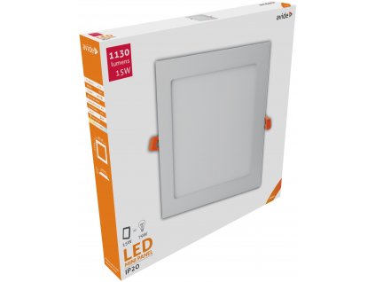 Zápustný LED panel, 15W, denní bílá, 19x19cm, čtverec, bílý