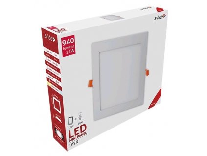 Zápustný LED panel, 12W, teplá bílá, 17x17cm, čtverec, bílý