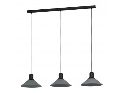 Závěsné industriální světlo nad jídelní stůl ABREOSA, 3xE27, 28W, černé, šedé