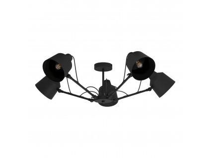 Závěsné designové flexibilní osvětlení BASURTU, 5xE27, 40W, černé