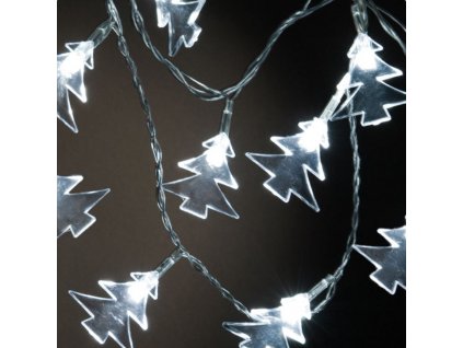 LED vánoční světlený řetěz STROMKY, 10xLED, 0,9m, bílé světlo