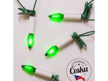 Vánoční řetěz FELICIA SV-16 LED FILAMENT, 16 žárovek, zelené světlo, 10,5m
