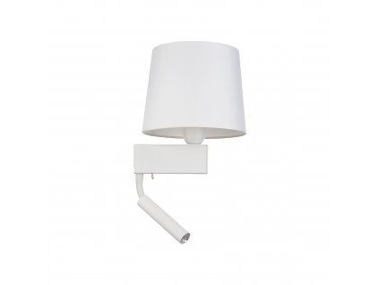 Nástěnná moderní lampa s LED čtecím ramenem CHILLIN, 1xE27, 40W, bílá