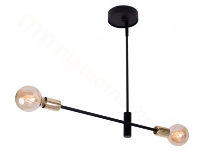Závěsné designové osvětlení ONYX, 2xE27, 60W, černé, zlaté